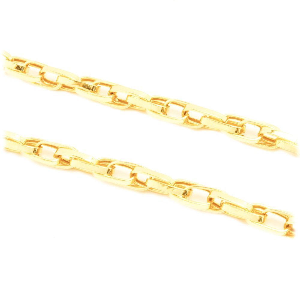 Pulseira Malha Longata Tran�ada em Ouro 18 Kilates - 22897